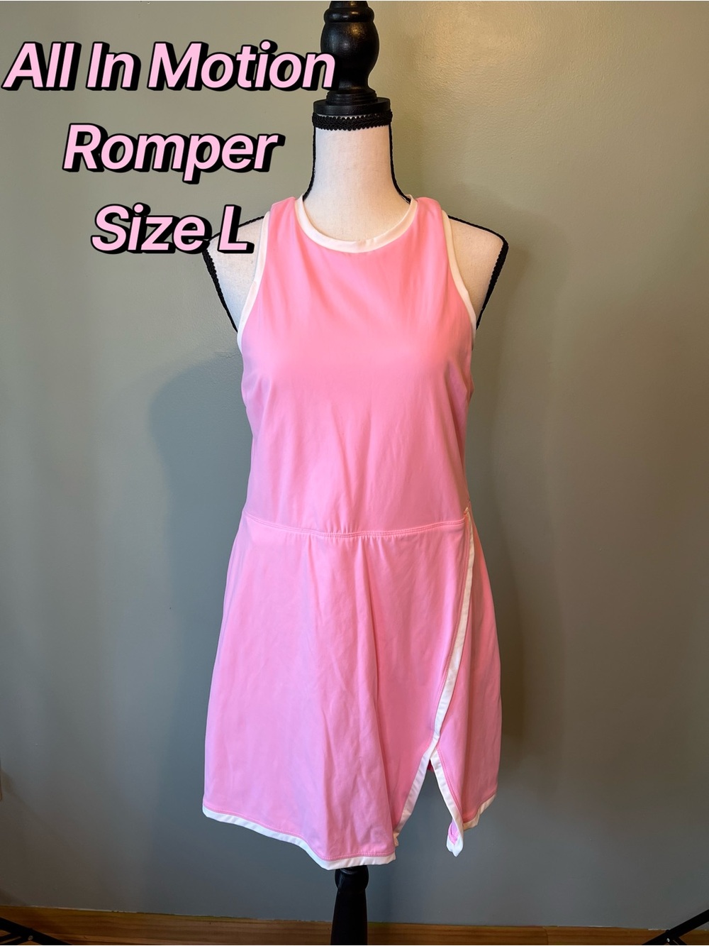 All In Motion Pink Sleeveless Romper Activewear Size L